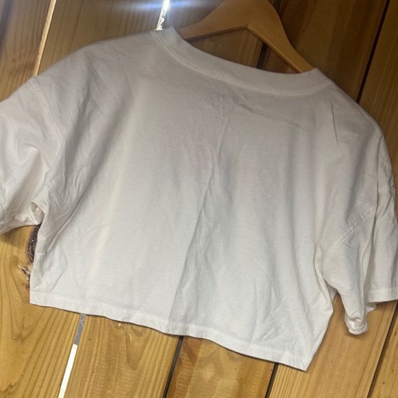 Aeropostale Cream Crop Boyfriend Tee - Picture 4 of 4